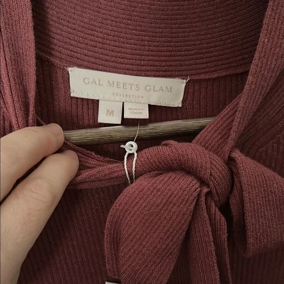 Gal Meets Glam Red Sheath Dress with Bishop Sleeves - Picture 3 of 4